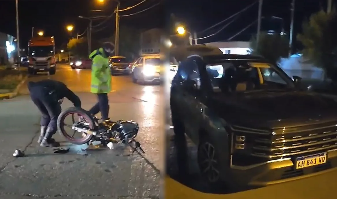 Choque entre camioneta y motocicleta dejó un herido en Río Grande