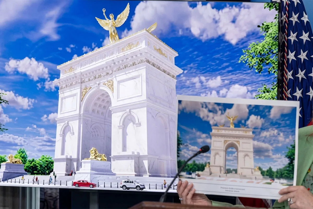 Trump inaugura biblioteca sin libros y planea un arco monumental en Washington